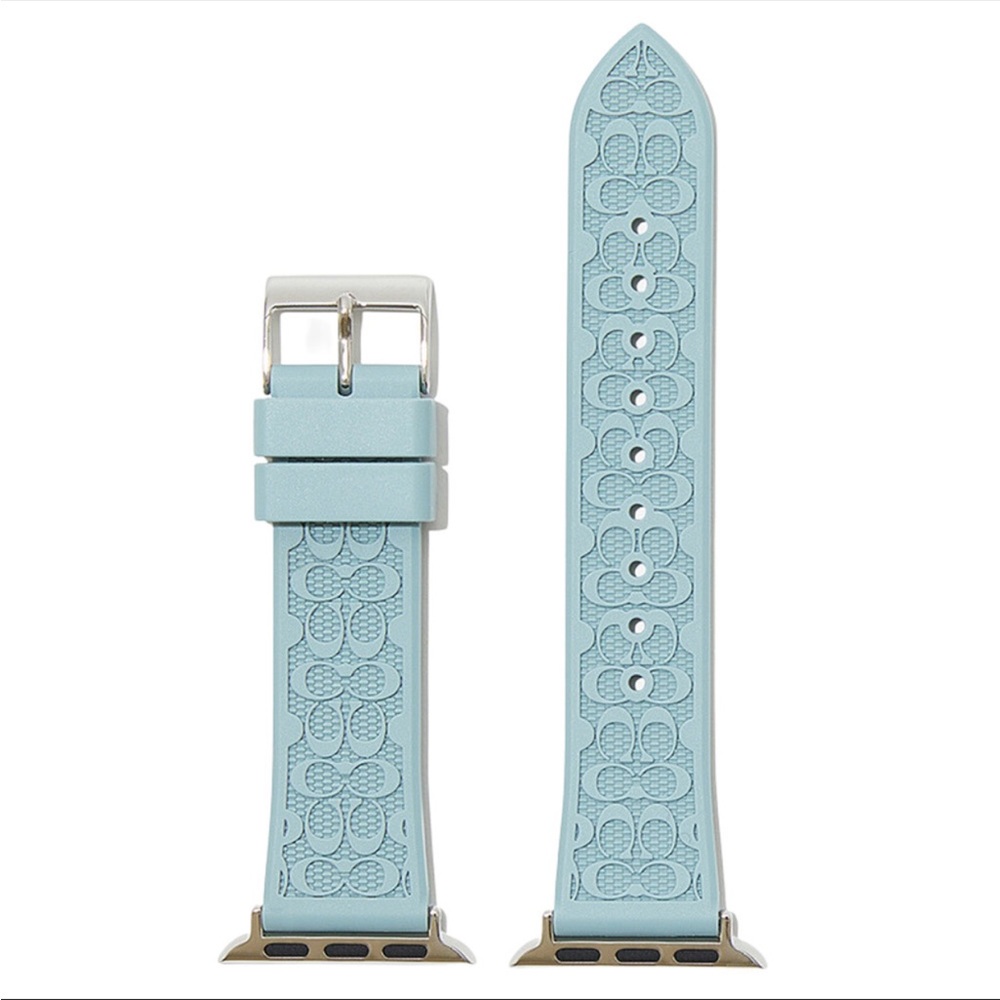 Coach soft blue rubber Apple Watch strap band       38 MM/40 MM New in box